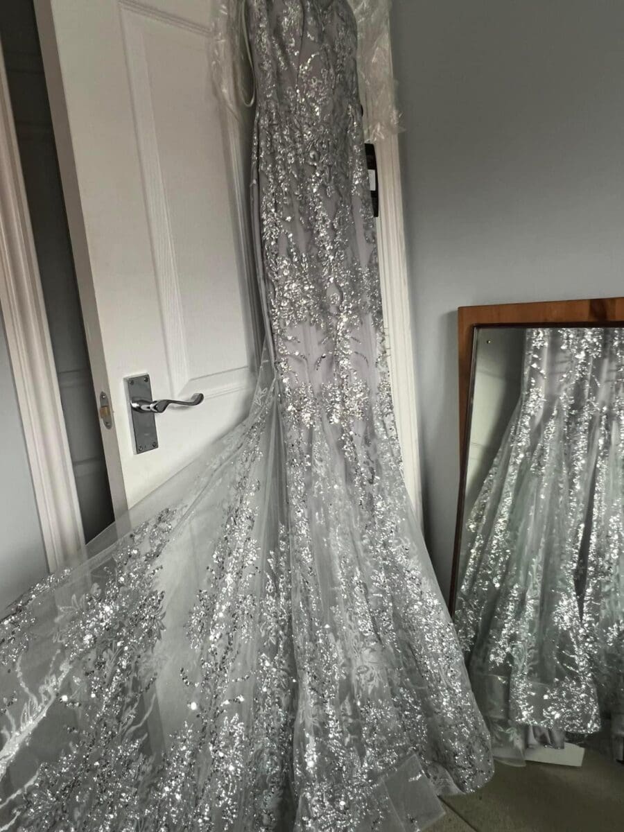 Brand New stunning silver Prom dress - Prom UK Reloved